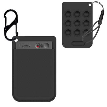 Imagem de NOUKAJU Capa para gravador de voz PLAUD Note AI, capa protetora de silicone com mosquetão e cordão, à prova de quedas, capa protetora portátil com ventosa de silicone para gravador de voz PLAUD Note