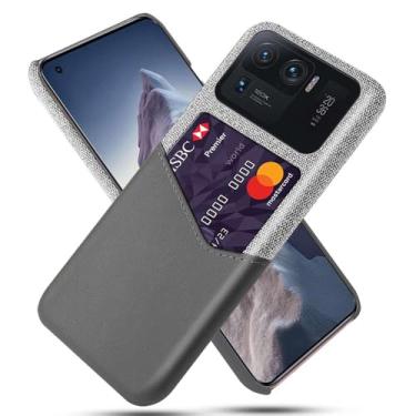 Imagem de Capa para Xiaomi Mi 11 ULTRA,Tela e tampa de couro PU,Antideslizante,360°cobertura completa à prova de choque com 1 slot de cartão atrás,Prevenção de queda-Gray