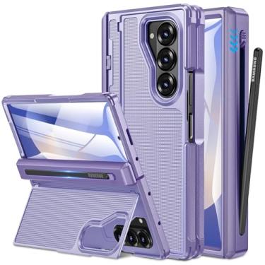 Imagem de NINKI Capa para Samsung Z Fold 6 com suporte para caneta S e suporte oculto, protetor de tela embutido dobradiça à prova de choque capa rígida para celular para Samsung Galaxy Z Fold 6 com