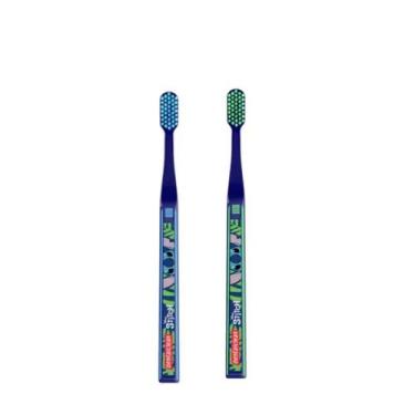 Imagem de Kit c/2 Escovas Adultas Stitch Azul e Verde - Dentalclean