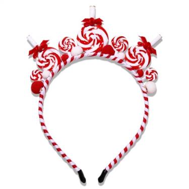 Imagem de BVGA Bandanas de doces para mulheres, meninas, Natal, bengala, acessórios, fantasia de Candyland, roupas de Natal, lembrancinhas de festa de Halloween, presentes de Natal (padrão C)