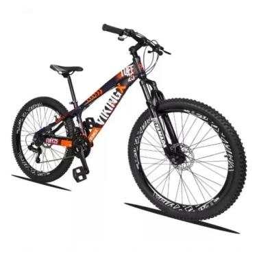 Imagem de Bicicleta Vikingx Aro 26 Câmbios Shimanos 21v Roxo Laranja