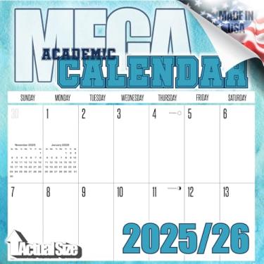 Imagem de MegaCalendars Agenda de parede acadêmica 2025–2026 – Aquarelas | Tamanho grande 30,5 x 61 cm | Blocos diários grandes | Papel de texto acetinado nº 100 | Julho de 2025 a julho de 2026 | Feito nos EUA