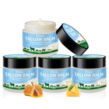 Imagem de Pacote com 4 sebo bovino orgânico alimentado com capim e bálsamo de mel para rosto e corpo | Hidratante facial para pele sensível para crianças e adultos | Mel selvagem cru, fórmula não oleosa contra