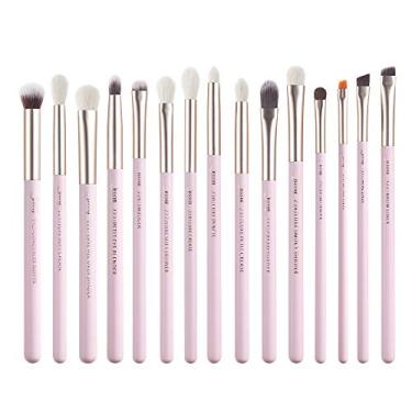 Imagem de Conjunto de pincéis de maquiagem para olhos Jessup Professional Natural-Sintético 15 peças para sombras, corretivo delineador sobrancelha, Blushing Bride T294