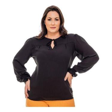 Imagem de Blusa Feminina Plus Size Camisa Social Exclusivas Manga Longa Elegante