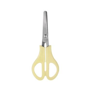 Imagem de Tesoura Escolar de Aço 13cm com Régua BRW, Amarelo