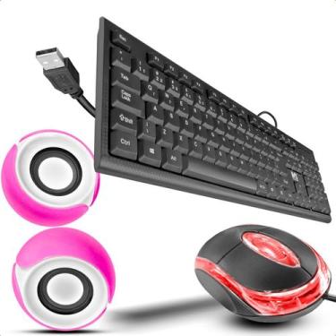Imagem de Kit Mouse Óptico Com Led E Teclado Macio Com Fio Usb Com Caixinhas De 