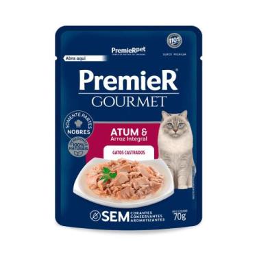 Imagem de Ração Úmida Premier Gourmet Gatos Adultos Castrado Sabor Atum 70g