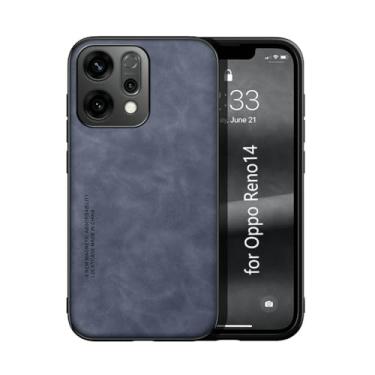 Imagem de Kepuch Silklike Capa para Oppo Reno 14 - Case Placa de Metal Embutida - Azul