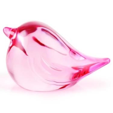 Imagem de YWHL Crystal Pink Bird Figurines, Handmade Blown Glass Bird Gifts for Birds Lovers Women Men, Art Animals Collectible Statue for Table Home Decor
