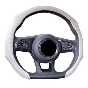 Imagem de ontto Capa de volante de carro tamanho padrão universal 36,8-38,1 cm, protetor de luva de volante de couro perfurado respirável ventilado com aderência confortável serve para sedans SUVs caminhões