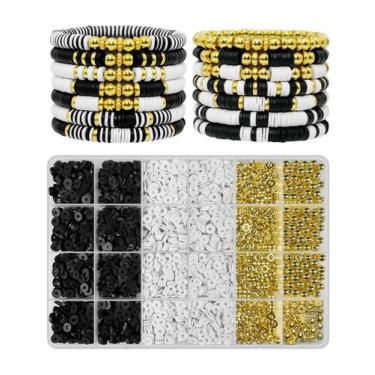 Imagem de Kit de fabricação de pulseiras ClaBead Clay Beads com miçangas dourada