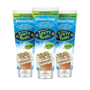 Imagem de Pasta de dente Tanner's Tasty Paste Vanilla Bling Kids, pacote com 3 u
