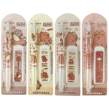 Imagem de Lápis mecânicos MOZXIRZ de 0,5 mm com recargas Capybara, conjunto de 4