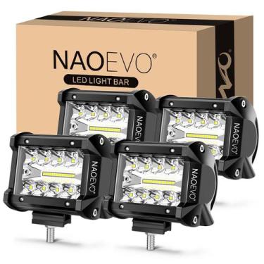 Imagem de Pods de luz LED NAOEVO 240W 24.000LM 4 polegadas 4 unidades para veícu