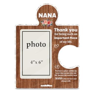 Imagem de Presentes Nana Grandma de netos, Dia das Mães, Dia de Ação de Graças, Natal, aniversário, porta-retrato para avó, quebra-cabeça de acrílico, foto de 10 x 15 cm