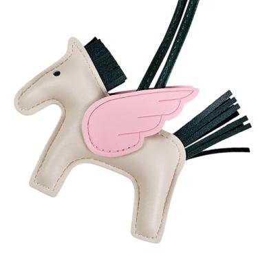 Imagem de Pingente de bolsa de cavalo de couro, bolsas de poliuretano para mulheres, meninas, senhoras, pingente de chaveiro de pônei para mochilas de ombro transversais, bolsas de lona, bolsa de mão