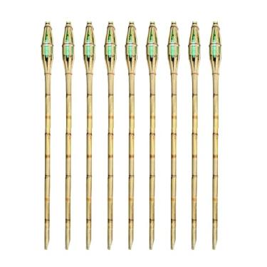Imagem de Kit com 10 Tochas de Bambu 130cm para Iluminação e Decoração de Jardim, Festa, Luau e Eventos - AMK