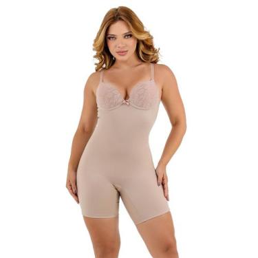 Imagem de Kit 2 Cinta Modeladora Macaquinho Alta Compressão Com Bojo Aro Rendado
