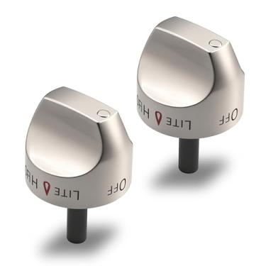 Imagem de Pacote com 2 botões de controle de queimador WB03K10265 para fogões a gás GE CGS985SET1SS CGS985SET2SS CGS985SET3SS, substitui WB03K10265 AP4363671 PS2339711 WB03K10242