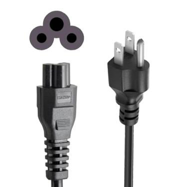 Imagem de Cabo de alimentação de 3 pinos de 1,8 m para laptops, computadores e monitores e impressoras de TV - compatível com Dell HP Acer Lenovo Samsung Epson LG IEC C5 Connector, 125V 10A
