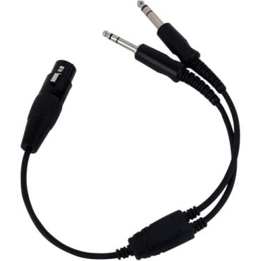 Imagem de JUYODE Airbus 5-Pin XLR Headset para GA Dual Plugs Adaptador de fones de ouvido de aviação geral (plugue de microfone de 3/40.6 cm (PJ-068) e plugue de alto-falante de 1/10.2 cm (PJ-055) Conector de