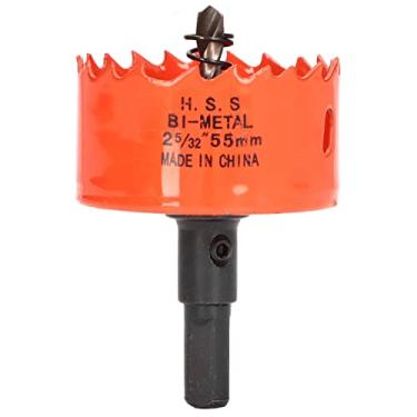 Imagem de Cortador de Furos de Madeira HSS Serra de Furo Com Mandril, Fácil Evacuação de Cavacos à Prova de Desgaste e Resistência Ao Calor Broca de Serra para Placa de PVC)) (2-5/32(55mm))