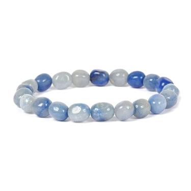 Imagem de Justinstones Pulseiras elásticas de pedras preciosas naturais de cristal curativo de 8 mm de forma livre com contas de seixos Reiki Yoga Ansiedade 16,5 cm, Cristal Pedra preciosa, Aventurina