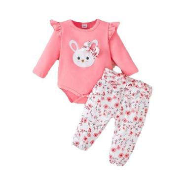 Imagem de Conjunto De Roupa De Verão Para Bebê Menina De 0 a 18 Meses, Body Com 
