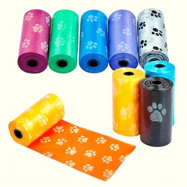 Imagem de Cata Caca Fezes Saquinhos Higiênicos para Cães Pet, 6 Rolos, Destaca Fácil Passseio, Biodegradável, Impermeável e Resistente, À Prova de Vazamentos