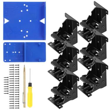 Imagem de 6 peças de suporte dobrável de perna de mesa de aço carbono, versátil com suporte de carga forte, dobradiça dobrável para móveis, pernas, gabinete, bancada de trabalho