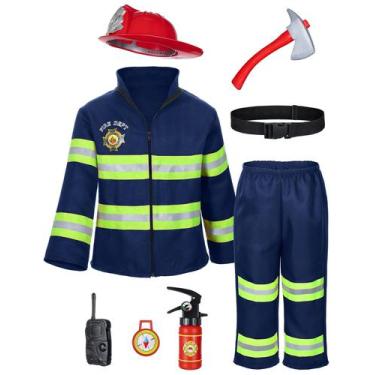 Imagem de Fantasia de bombeiro Bosvin Kids azul marinho 10-11 anos
