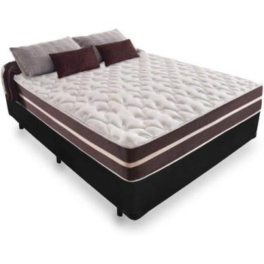 Imagem de Base Box Preta Casal Com Colchão De Molas Ensacadas Classic Superlasti