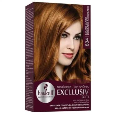 Imagem de Tonalizante Haskell Excllusiv Tom 834 Louro Claro Dourado Acobreado