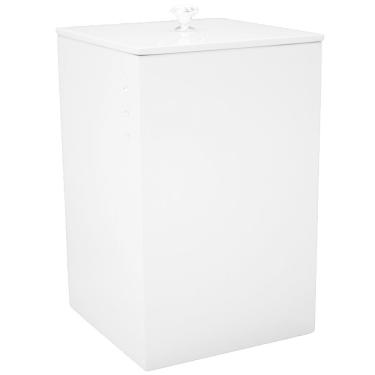 Imagem de Lixeira Banheiro Mdf Quadrada Com Strass 8 Litros Branca