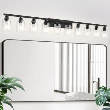 Imagem de Luz para tocador de baño DIKAIDA 166 cm 10 luces negro mate