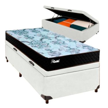 Imagem de Conjunto Cama Box Bau Blindado Solteiro + Colchão Molas Ensacadas Life Gold Paropas