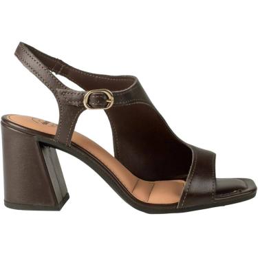 Imagem de Sandália Feminina Casual Social Dia a Dia Passeio Trabalho em Couro Salto Grosso Conforto Dakota Y9991