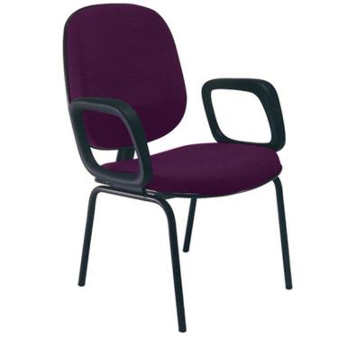 Imagem de Cadeira para Igrejas Evangélicas com Braços Diretor para Escritório Linha Uno Roxo