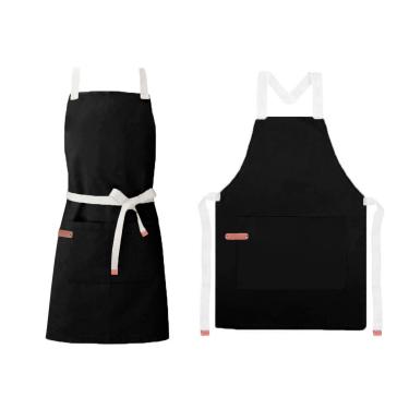 Imagem de Avental Preto Algodao Vegano Cafeteria Bar Sapataria 10un