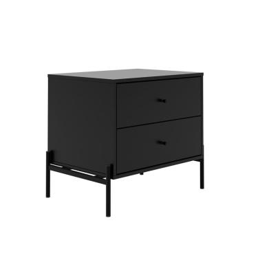 Imagem de Mesa de Cabeceira Jasper 2 Gavetas Preta