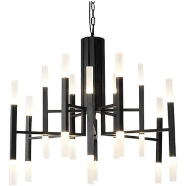 Imagem de Iluminação Nórdica Pós-moderna Grande Lustre, Sala De Estar Sala De Jantar Quarto Villa Duplex, Ferro Forjado Durante A Iluminação, Luz Suspensa, Golden, 24 head