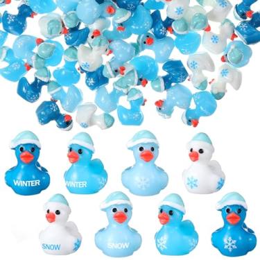 Imagem de Arrowbash 100 peças de mini patos de resina de 4 de julho, estatueta patriótica de pato minúsculo patriótico, dia memorial, azul, vermelho, branco, figuras em miniatura para o Dia da Independência