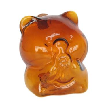 Imagem de IEUDNS Cofrinho de vidro transparente, recipiente para guardar cofrinho, jarra de vidro, cofrinho para entrada de bar, café, Marrom