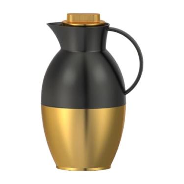 Imagem de IEUDNS Garrafa térmica isolada para café, chaleira, 1 litro, enfeite para inauguração de casa, jarra de água, bule, garrafa térmica, Preto