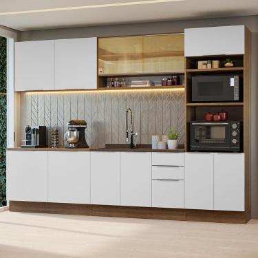Imagem de Armário De Cozinha Completa 310cm Stella Madesa 02 Rustic/branco