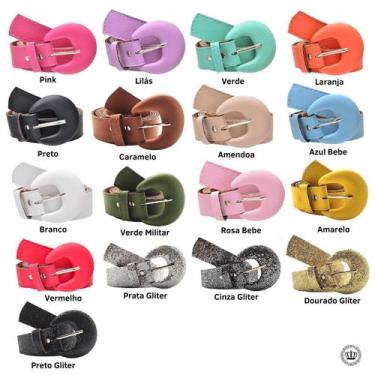 Imagem de Kit 4 Cinto de 3cm Fivela Meia Lua Moda Blogueira Plus Size - Doce Vin