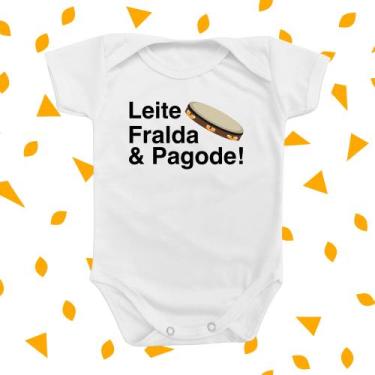 Imagem de Body de Bebê Roupinha Leite Fralda e Pagode Musica Divertido neutro Pa