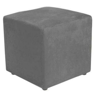 Imagem de Puff Quadrado Decorativo L02 Suede Cinza - Lyam Decor